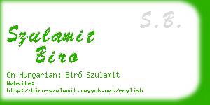 szulamit biro business card